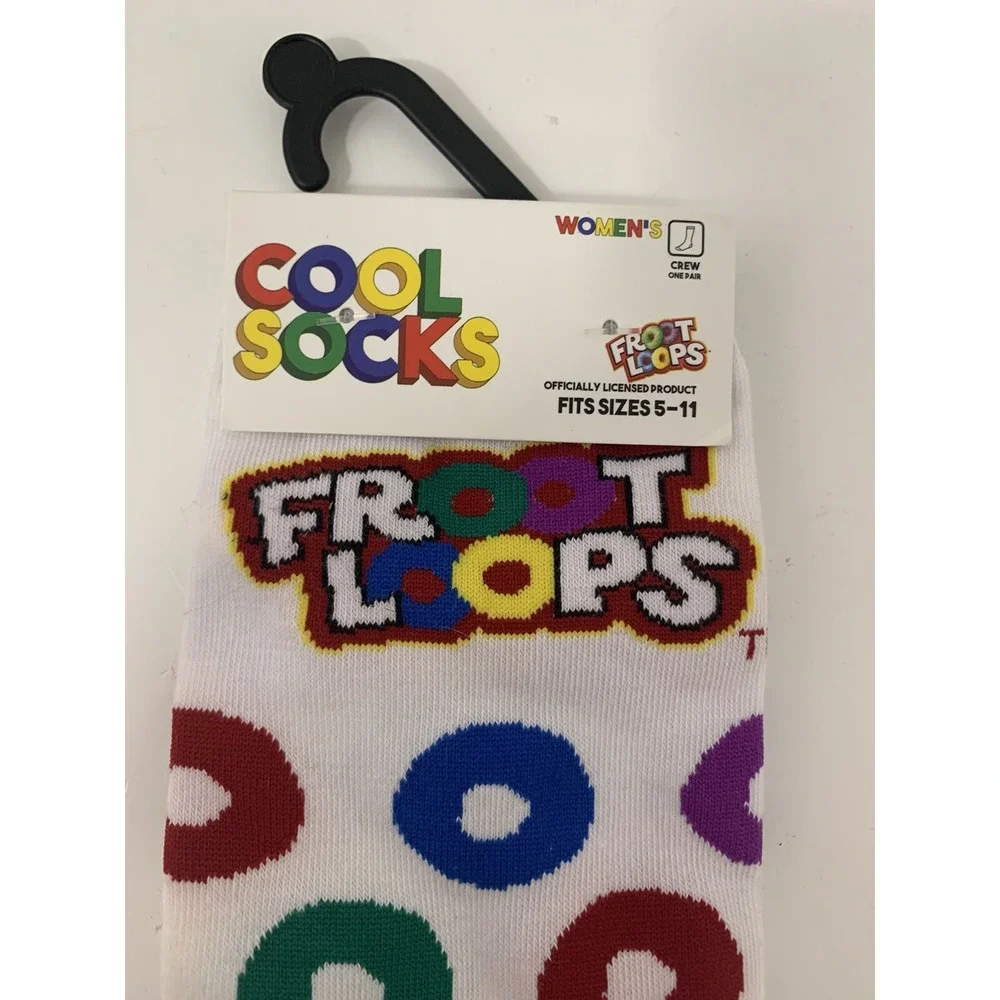 Kellogg's Froot Loops Cool Socks crew fruit cereal printed women's size 5-11 new